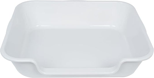 1 Pack of Extra Large Cat Litter Box (ABS Material), Low Entry Senior Litter Pen for Geriatric Kitty Big Cats, Jumbo Pet Safe Litter Boxes Tray for Indoor Pets Potty (Gray, 24" L x 20" W)