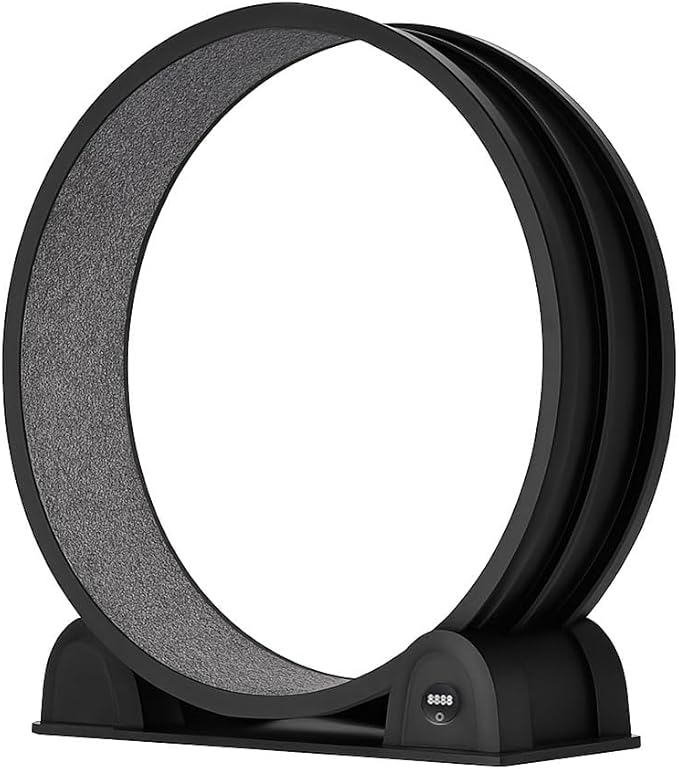Cat Exercise Wheel for Indoor Cats, 45'' ABS Cat Wheel Exerciser Quiet Cats Treadmill with Pedometer, Small Animal Running Wheels for Weight Loss and Health Black