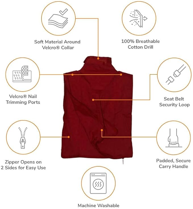 Cat-in-the-Bag Cozy Comfort Carrier - Extra Large Red Cat Carrier Soft and Pet Carrier for Nail Trimming, Vet Visits, Medication Administration, Dental Care, and Travel