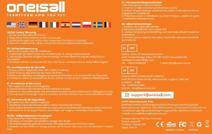 oneisall Dog Clippers with Double Blades,Cordless Small Pet Hair Grooming Trimmer,Low Noise for Trimming Dog's Hair Around Paws, Eyes, Ears, Face, Rump (Black)