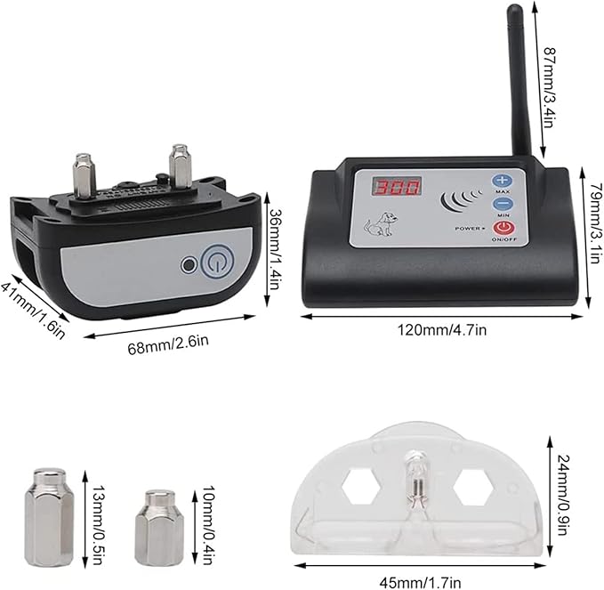 Wireless Electric Dog Fence Outdoor Pet Dog Containment System Two Working Mode Rechargeable Training Collar Receiver Adjustable Range Up to 1000 Feet LED Distance Display,Waterproof,for All Dogs,for3