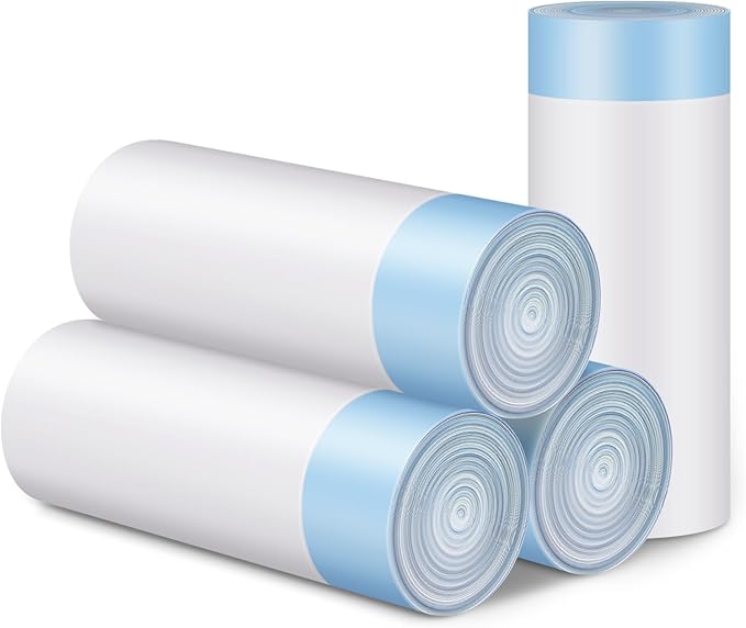 4 * 20 Count Trash Bags for Automatic Cat Litter Box Self Cleaning, Replacement Extra Large Liners for Robot Box, 4 Rolls Drawstring Waste Bags, 18 x 18 Inches(4 Rolls/80 Counts)