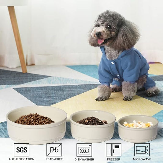 Sweejar Ceramic Dog Bowls, Dog Food Dish for Large Dogs and Cat, Heavy Duty Porcelain Pet Bowl for Canned Food and Water 78 Fl Oz (White)