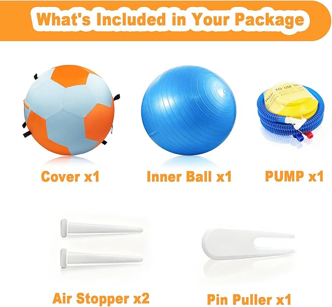 Herding Balls for Dogs, 25 inch Herding Ball for Australian Shepherd, Interactive Herding Ball for Exercise & Mental Stimulation, Outdoor Training Dog Toys with Strap, Blue&Orange