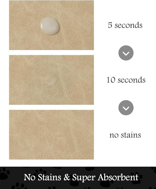 Pet Feeding Mat-Absorbent Dog Mat for Food and Water Bowl-No Stains Quick Dry Water Dispenser Mat-Dog Accessories Pet Supplies-Bowl for Messy Drinkers(Beige,23"x34"