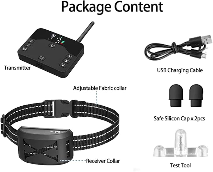 Wireless Dog Fence Dog Training Collar 2 in 1, Electric Pets Boundary Containment System, Adjustable Range Control, Waterproof Receiver, Vibration & Shock, Suitable for All Stubborn Dogs,for2dogs