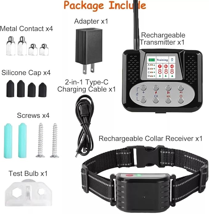 Wireless Dog Fence, 2026 Electric Fence for Dogs & Training Collar with Remote, Pet Boundary Containment System, Adjustable Range Sizes, Suitable for Outdoor Yard Indoor,for4dogs