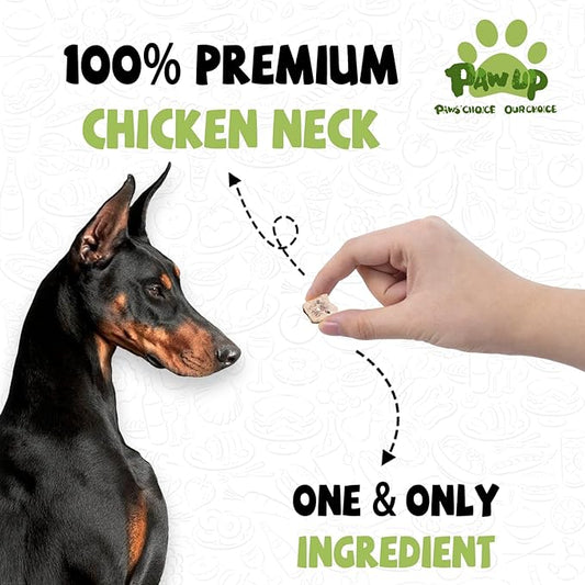 PAWUP Freeze Dried Chicken Necks Dog Treats, Dog Food Toppers, Healthy Training Treats, Raw Single Ingredient, High Protein, 4.2 oz
