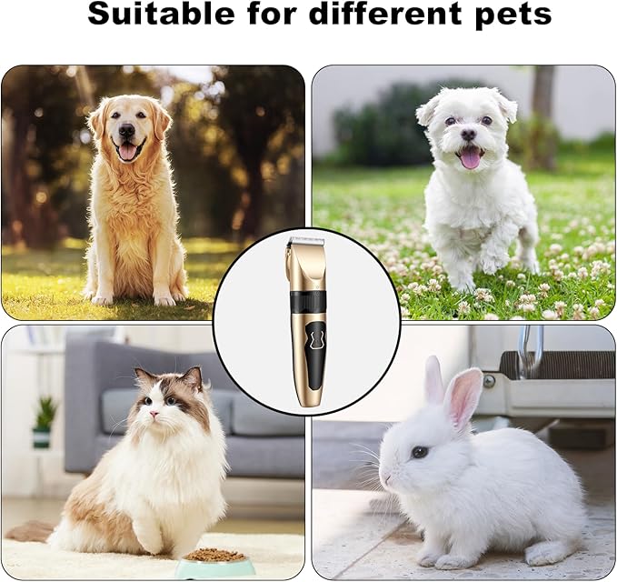 4 Pack Dog Grooming Clippers Low Noise Electric Quiet Adjustable Comb Rechargeable Cordless Suitable for Dogs Cats Pets