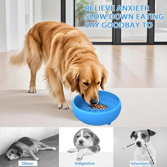Saphe Dog Lick Bowl, Anxiety Relief Lick Silicone Dog Bowl, Non-Slip Licking mat for Distraction, Freezer & Dishwasher Safe