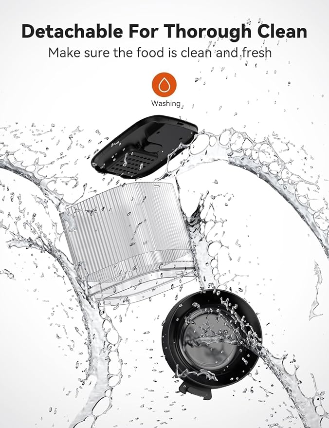 WOPET Automatic Cat Feeder, 5G WiFi Smart Pet Feeder for Dogs and Cats with APP Control, Low Food Sensor, 10s Voice Recorder, Up to 10 Meals Daily, Dual Power Supply, Timed Dog Food Dispenser