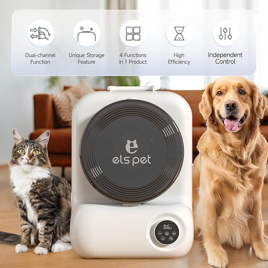 ELS PET Dog Grooming Vacuum & Dryer Kit, 15000Pa Pet Vacuum for Shedding, 2.5L Dust Cup for Dog Grooming Kit, 3 Suction Modes for Dogs and Cats