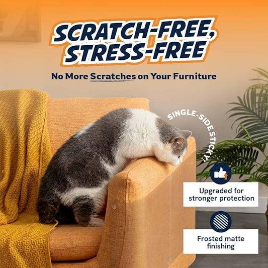 10 Pack Cat Scratch Furniture Protector Sheets – Matte Finish Couch & Sofa Guard from Cat Claws – Easy Apply, Removable, with Twist Pins (5 XL + 5 Large)