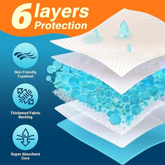 100 Count Super Absorbency Puppy Pads 22"x 22", Leakproof Quick Drying Dog Training Pee Pads, Puppy Pee Pads, Disposable Underpads Changing Pads for Baby, Puppy and Adults