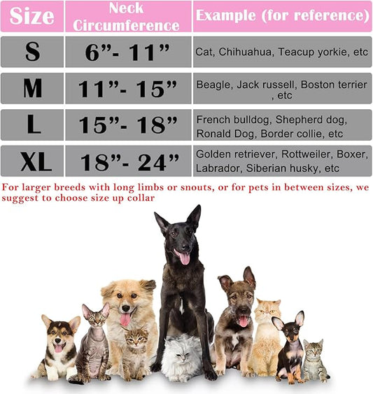 Katoggy Inflatable Dog Cone Collar for After Surgery, Doggie Neck Blow up Donut Recovery ECollar, Soft Adjustable Dog Cone for Small Medium Large Dogs and Cats