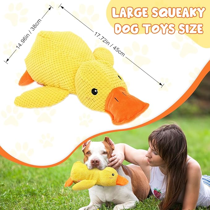 Duck Dog Toy for Dogs Pet Supplies,2025 Upgrade Durable Calming Ducks Dog Toy,Squeak Dog Toys Stuffed Fun for Indoor Puppies Small Dog Indoor Puppy Essentials (Yellow Green)