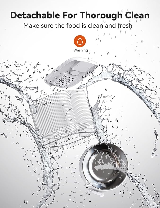 WOPET Automatic Cat Feeder, 5G WiFi Smart Pet Feeder for Dogs and Cats with APP Control, Low Food Sensor, 10s Voice Recorder, Up to 10 Meals Daily, Dual Power Supply, Timed Dog Food Dispenser