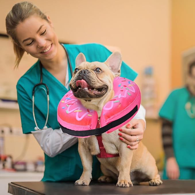 Katoggy Inflatable Dog Cone Collar for After Surgery, Doggie Neck Blow up Donut Recovery ECollar, Soft Adjustable Dog Cone for Small Medium Large Dogs and Cats