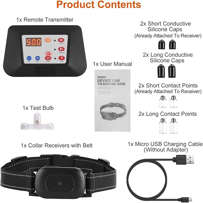 Wireless Dog Fence, Electric Dog Fence & Remote Training Collar, Waterproof and Rechargeable, Vibration & Shock, Range of 80-1640ft, Electric Pet Fence for Stubborn Dogs,for2dogs