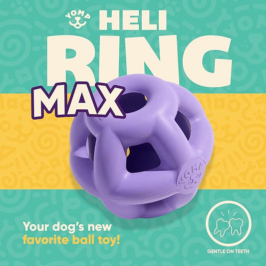 Yomp HeliRing MAX Dog Toy – Durable Hollow Ball with Zany Bounce, Tug & Fetch, Dishwasher Safe for Easy Cleaning