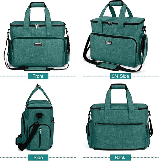 BAGLHER Dog Travel Bag, Airline Approved Pet Tote Organizer with Multi-Function Pockets, 2 X Food Storage Containers and 2 X Collapsible Bowls, Perfect Weekend Pet Travel Set for Dog, Cat Green