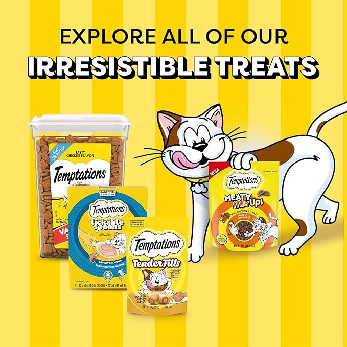 Temptations Lickable Spoons Adult Wet Cat Treat, 10 Grams, Variety Pack of 48