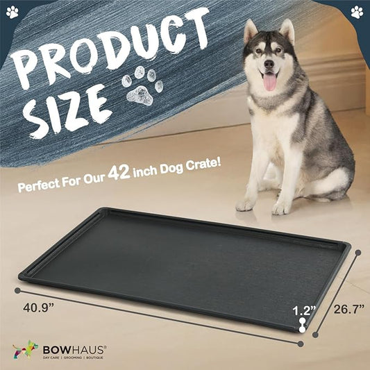 40.9-Inch Dog Crate Pan Replacement, Sturdy, Waterproof Plastic Tray for 42-Inch Pet, Rabbit Ferret Critter Kennels, Versatile Pan and Easy to Clean