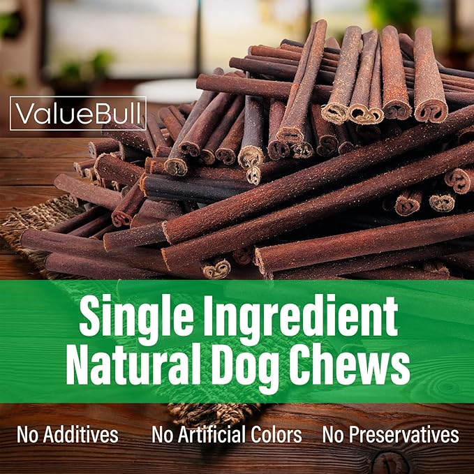 ValueBull Collagen Sticks for Small Dogs, 12 Inch Thin Chews, Natural Dog Treats, 25 Count - Supports Joints, Skin & Coat with Chondroitin & Glucosamine