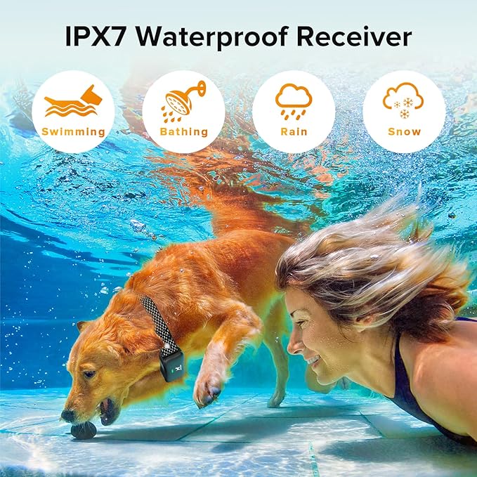 Wireless Dog Fence -25FT to 3500FT Electric Fence for Dogs,185 Days Standby Time Training Collar,Pet Containment System with 3 Training Mode,Flash Light and Waterproof