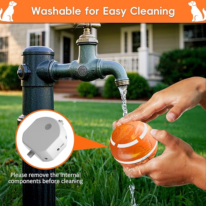 Interactive Dog Ball, Smart Interactive Dog Toys, Automatic Moving Vibrating Bouncing Pet Ball for Medium and Large Dogs, TPU Material, Rechargeable and Waterproof