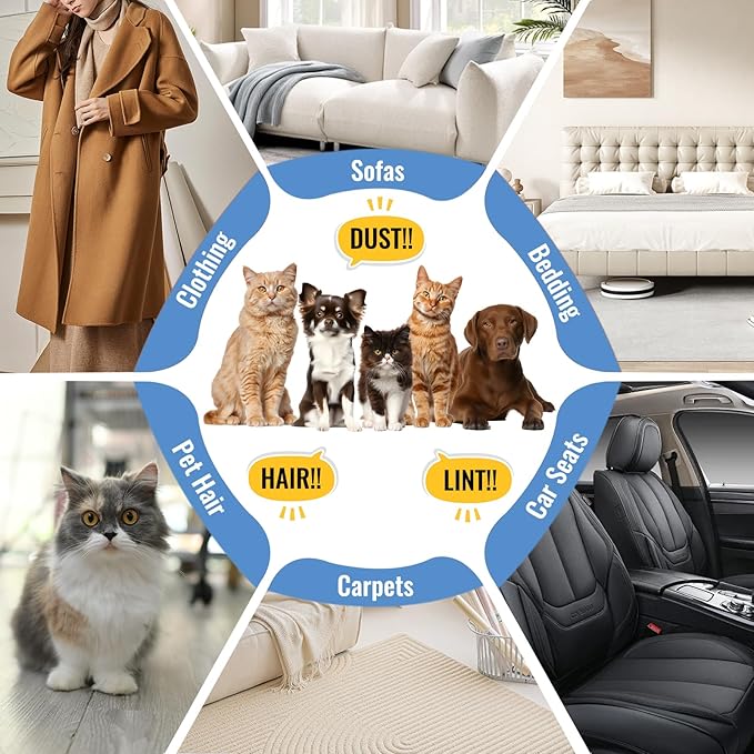 1 PCS Pet Hair Removal Glove for Dogs and Cats Reusable Newly Upgraded Five-Finger Electrostatic Pet Cat Dog Hair Remover Non-Slip Dog Hair Remover Tool for Couch, Clothing, Car Seat,Carpet