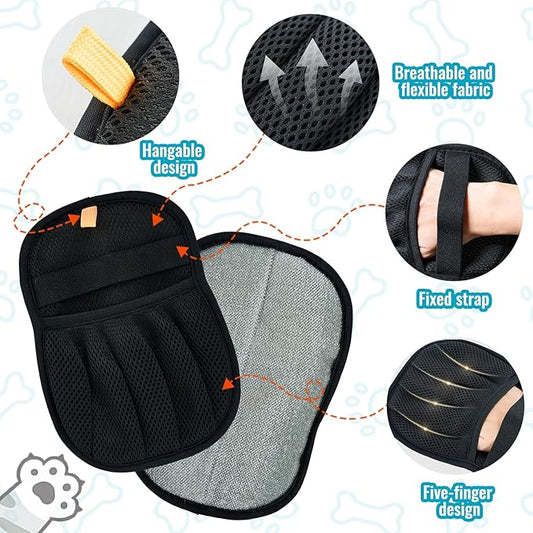 1 PCS Pet Hair Removal Glove for Dogs and Cats Reusable Newly Upgraded Five-Finger Electrostatic Pet Cat Dog Hair Remover Non-Slip Dog Hair Remover Tool for Couch, Clothing, Car Seat,Carpet