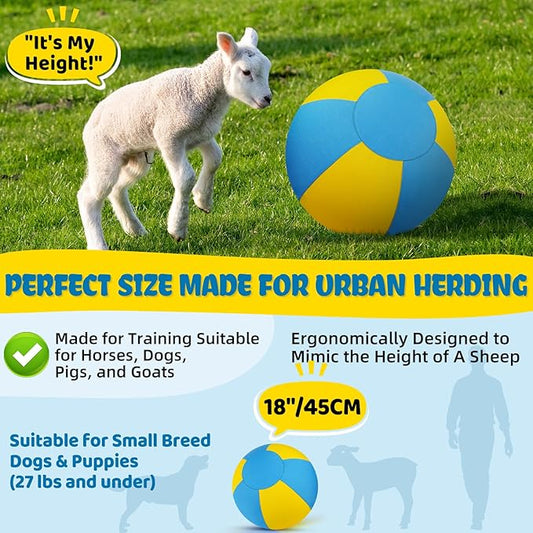 18" Herding Ball for Dogs, Herding Ball for Australian Shepherds, Dog Herding Toy for Medium/Large Breeds Outdoor Play & Training