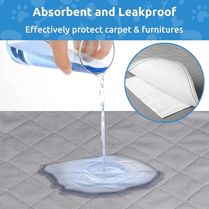 Washable Reusable Dog Pee Pads, 82"x102" Absorbent & Waterproof Puppy Training Pad for Crate, Playpen & Carpet, Large Potty Pads for Dogs, Cats & Small Pets