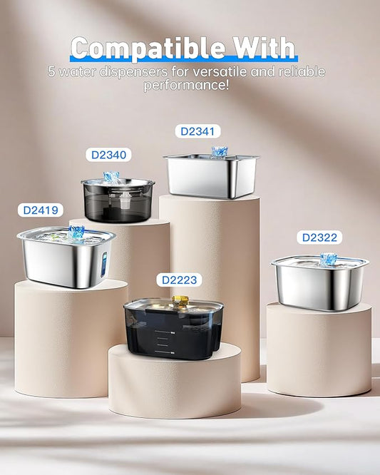 (4 Pack) Pet Water Fountain Filters Replacement, Filter Cartridge for lesotc Dog Water Fountain/Dog Water Bowl Dispenser, High-Efficiency & Safer & Cleaner Water