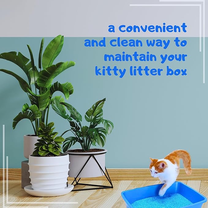 (1) Litter Box Deodorizing Blue Crystals, 15oz Bag Fresh Scent Cat Litterbox Freshener Controls Odors Dissolves Over Time Pet-Friendly Odor Control