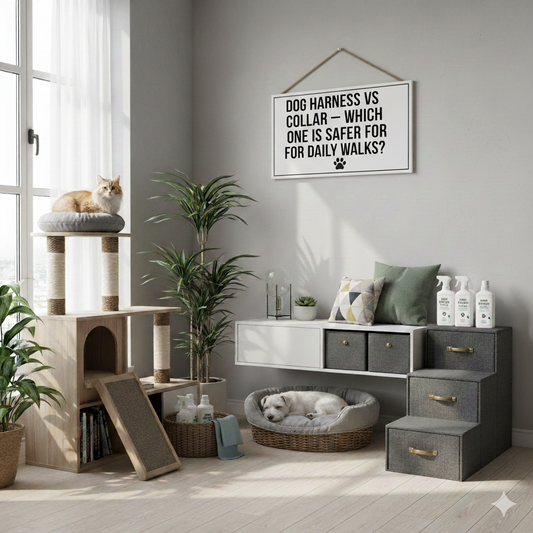 🐶 Dog Harness vs Collar – Which One Is Safer for Daily Walks?