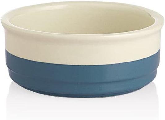 Sweejar Ceramic Dog Bowls, Dog Food Dish for Small Dogs and Cat, Heavy Duty Porcelain Pet Bowl for Canned Food and Water 17 Fl Oz （Fog Blue）