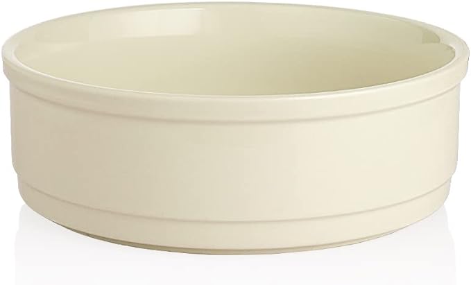 Sweejar Ceramic Dog Bowls, Dog Food Dish for Large Dogs and Cat, Heavy Duty Porcelain Pet Bowl for Canned Food and Water 78 Fl Oz （White）