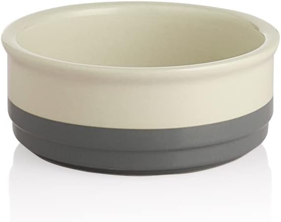 Sweejar Ceramic Dog Bowls, Dog Food Dish for Small Dogs and Cat, Heavy Duty Porcelain Pet Bowl for Canned Food and Water 17 Fl Oz （Gray）