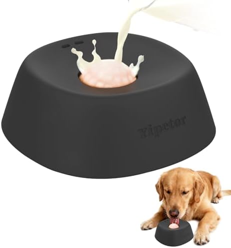 Yipetor Slow Feeder Dog Bowls for Liquid Treat, Anti-Slip【Entertained Ball-in】 Bone Broth Dog Lick Bowl, 3/4 Cup Yogurt Pup Lick Toy for Large Medium Small Breeds Dietary Supplement/Post-op Nutrition