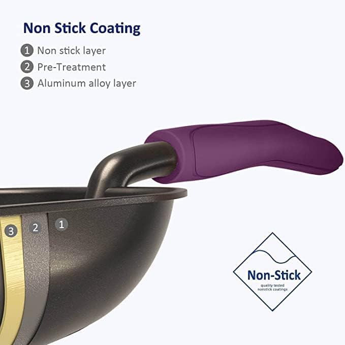 WePet Cat Litter Scoop, Non-Stick Plated Aluminum Alloy Sifter, Kitty Durable Metal Scooper, Deep Shovel, Long Handle, Kitten Pooper Lifter, Size Medium, Coated Black Body with Violet Handle