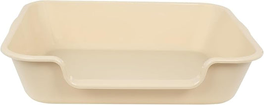 1 Pack of Extra Large Cat Litter Box (ABS Material), Low Entry Senior Litter Pen for Geriatric Kitty Big Cats, Jumbo Pet Safe Litter Boxes Tray for Pets Potty (Beach Sand, 24" L x 20" W)
