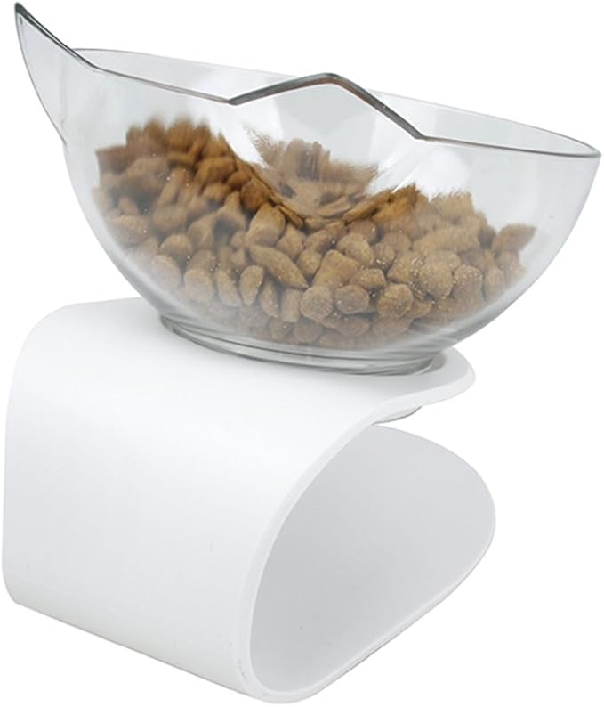 Tilted Raised Posture Cat Food Bowl Neck Protection Anti Vomiting 15 Degree Elevated Slanted Stand Pet Bowls for Cats and Small Dogs (2pcs)