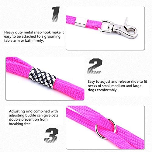 CLCK Pet Dog Grooming Loops - Nylon Restraint Noose Adjustable Fixed Dog Cat Safety Rope for Pet Grooming Table Bathtub Dog Bathing Supplies - 22 inches (6Pack)
