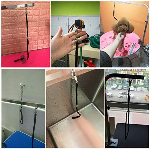 CLCK 2 Pack Pet Dog Grooming Loops - Nylon Restraint Noose Adjustable Fixed Dog Cat Safety Rope for Pet Grooming Table Bathtub Dog Bathing Supplies - 22 inches (2Pack)