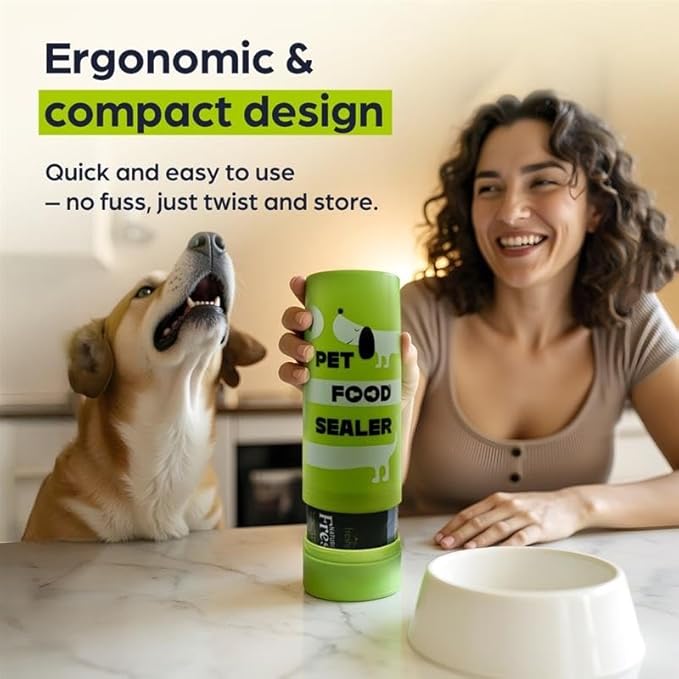 The Original Dog Food Loaf Storage Container - Patent Pending Reusable Airtight Can Cover Pet Food Sealer - Keeps Dog Food Can Fresh in the Fridge, Eliminates Odor