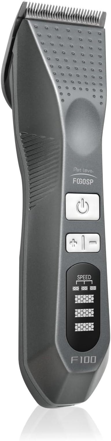 Cordless Dog Grooming Clippers More Than 10H Run Time 3-Speed Professional Pet Clippers for Grooming Heavy Duty Thick Hair Detachable Carbonized Steel Blade Low Noise