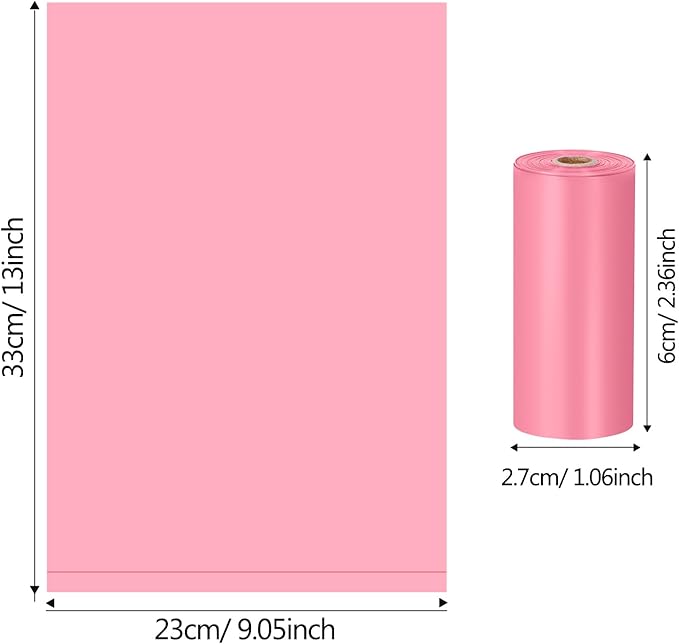 1140 Counts 57 Rolls Unscented Doggy Poop Bags, Leak-Proof, Easy Tear-Off, Pink (13 x 9 Inches)