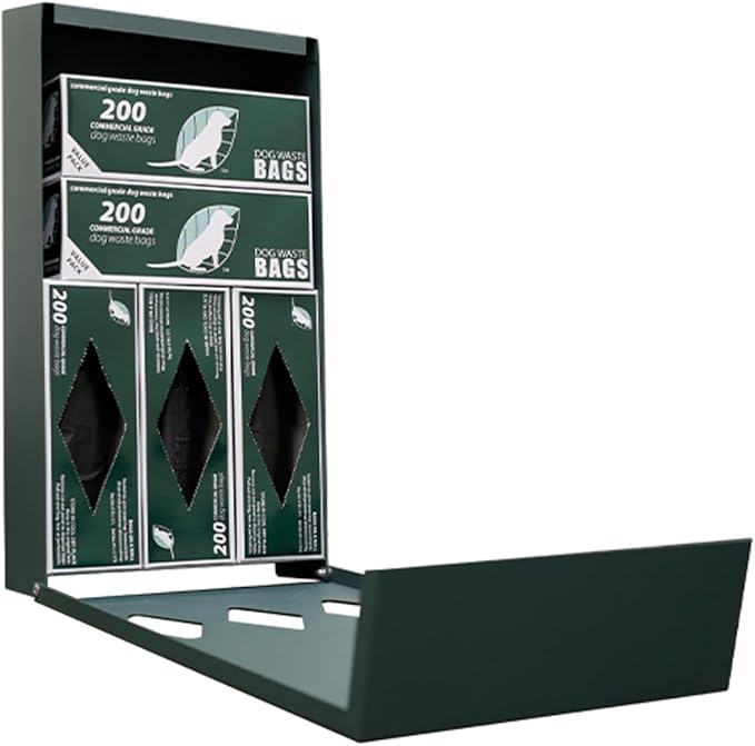 ZERO WASTE USA - Rust Proof Aluminum Dog Waste Station - Free 400 Waste Roll Bags & 25 can Liners - 10-Year Warranty - Over 500k Sold in USA (Green)